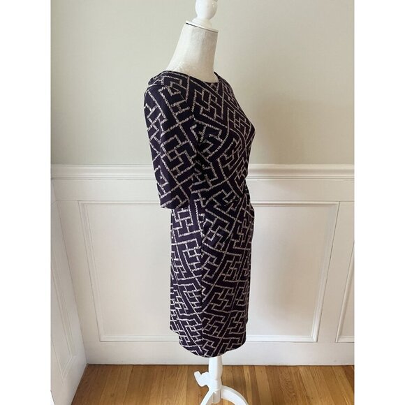 Connected Apparel Geometric Print Dress Size 6 Polyester Spandex - Picture 2 of 5